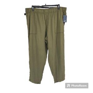 NEW Gap Women's Elastic Waist Tencel Pull-On Pant - Olive Night - XXL Retail $80